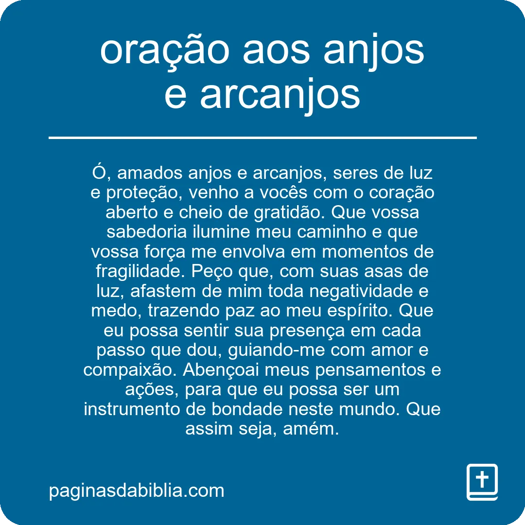 oração aos anjos e arcanjos