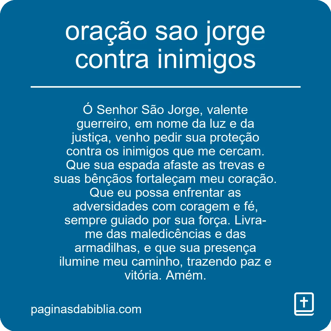 oração sao jorge contra inimigos