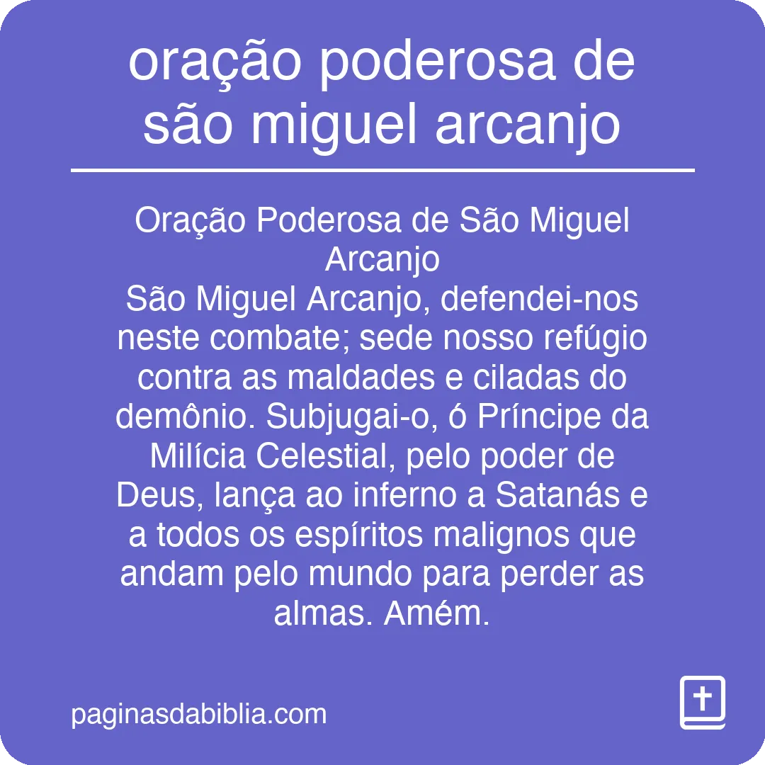 oração poderosa de são miguel arcanjo