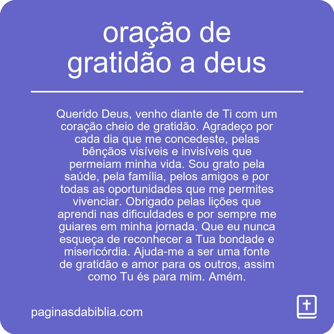 oração de gratidão a deus