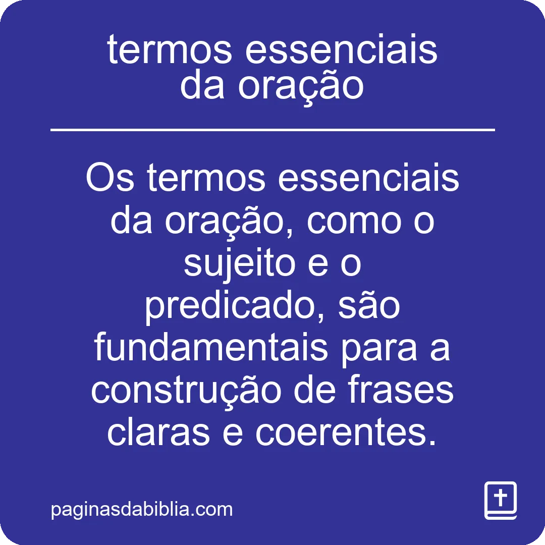 termos essenciais da oração