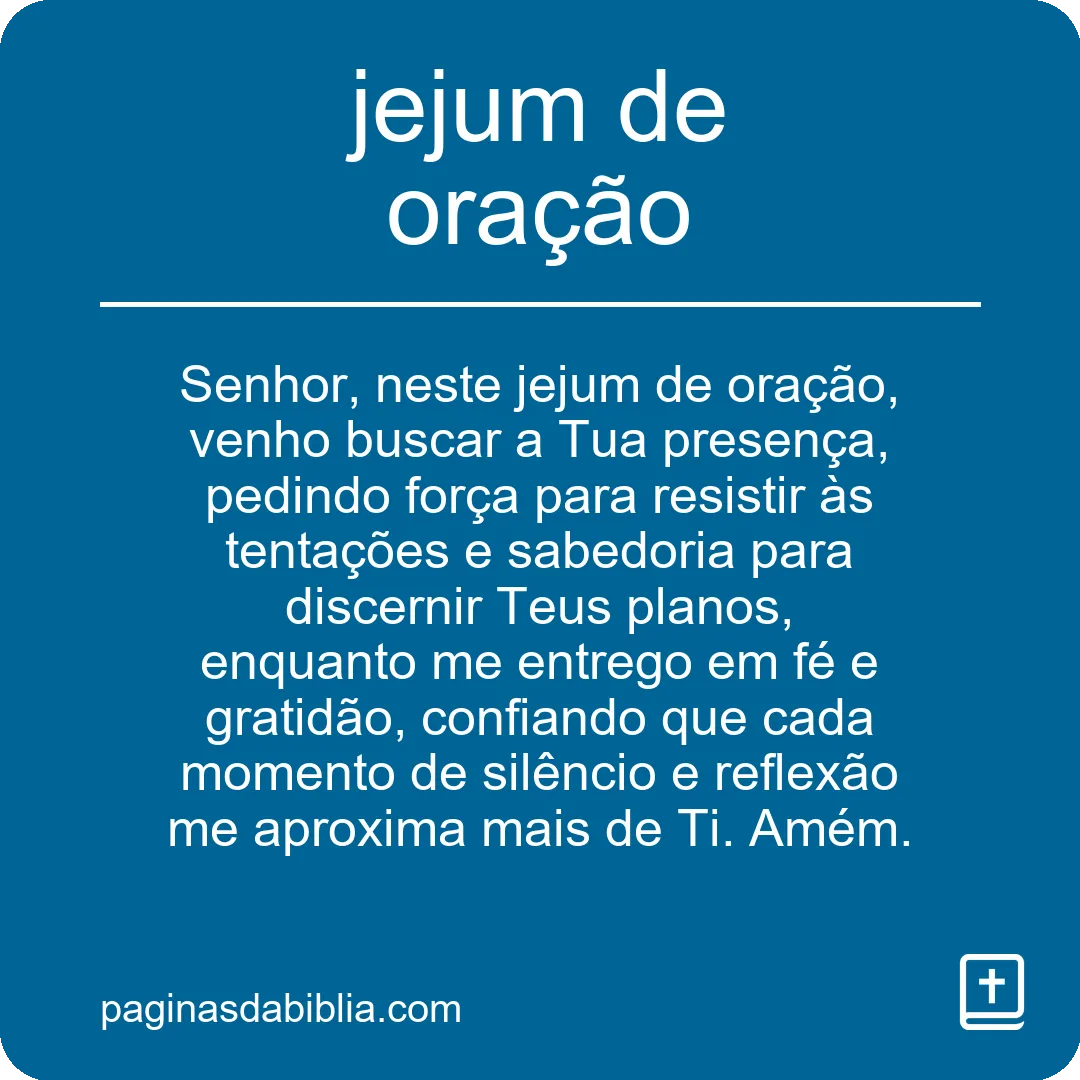 jejum de oração