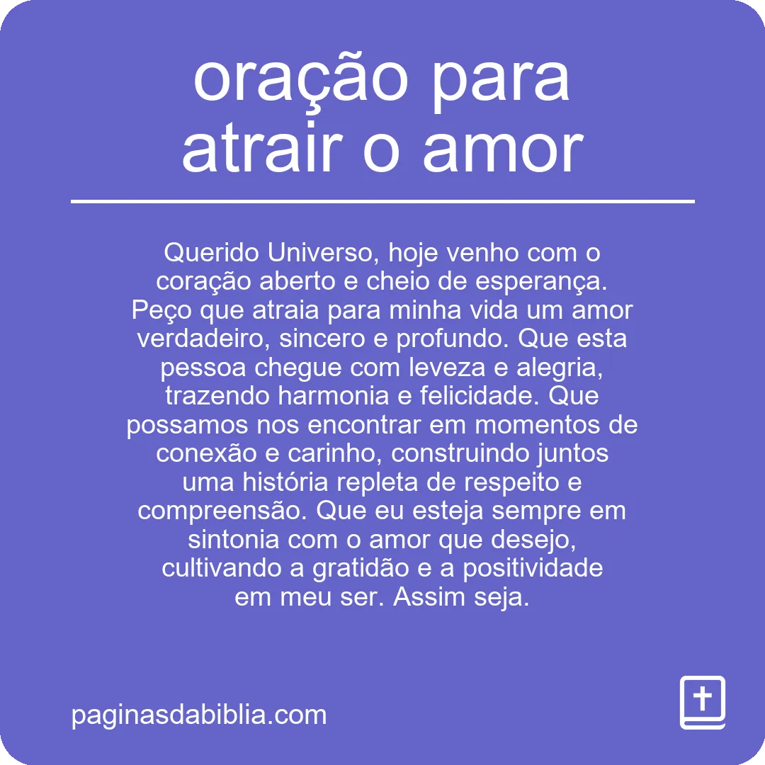 oração para atrair o amor