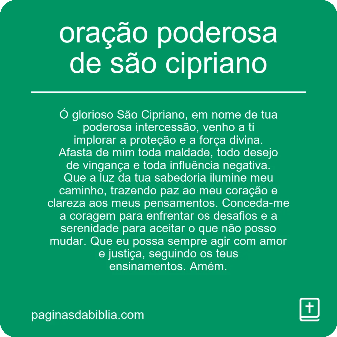 oração poderosa de são cipriano