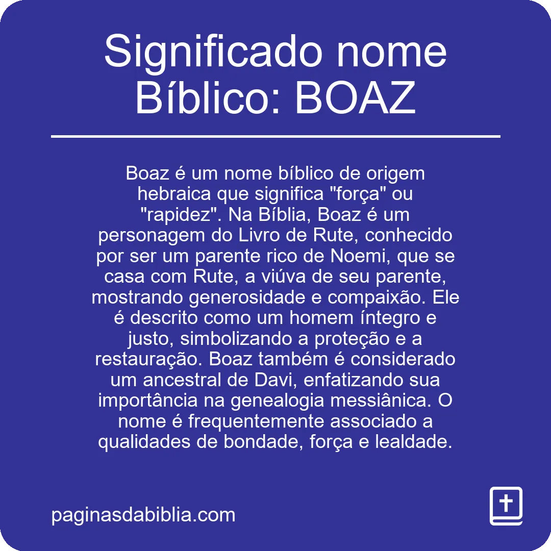 Significado nome Bíblico: BOAZ