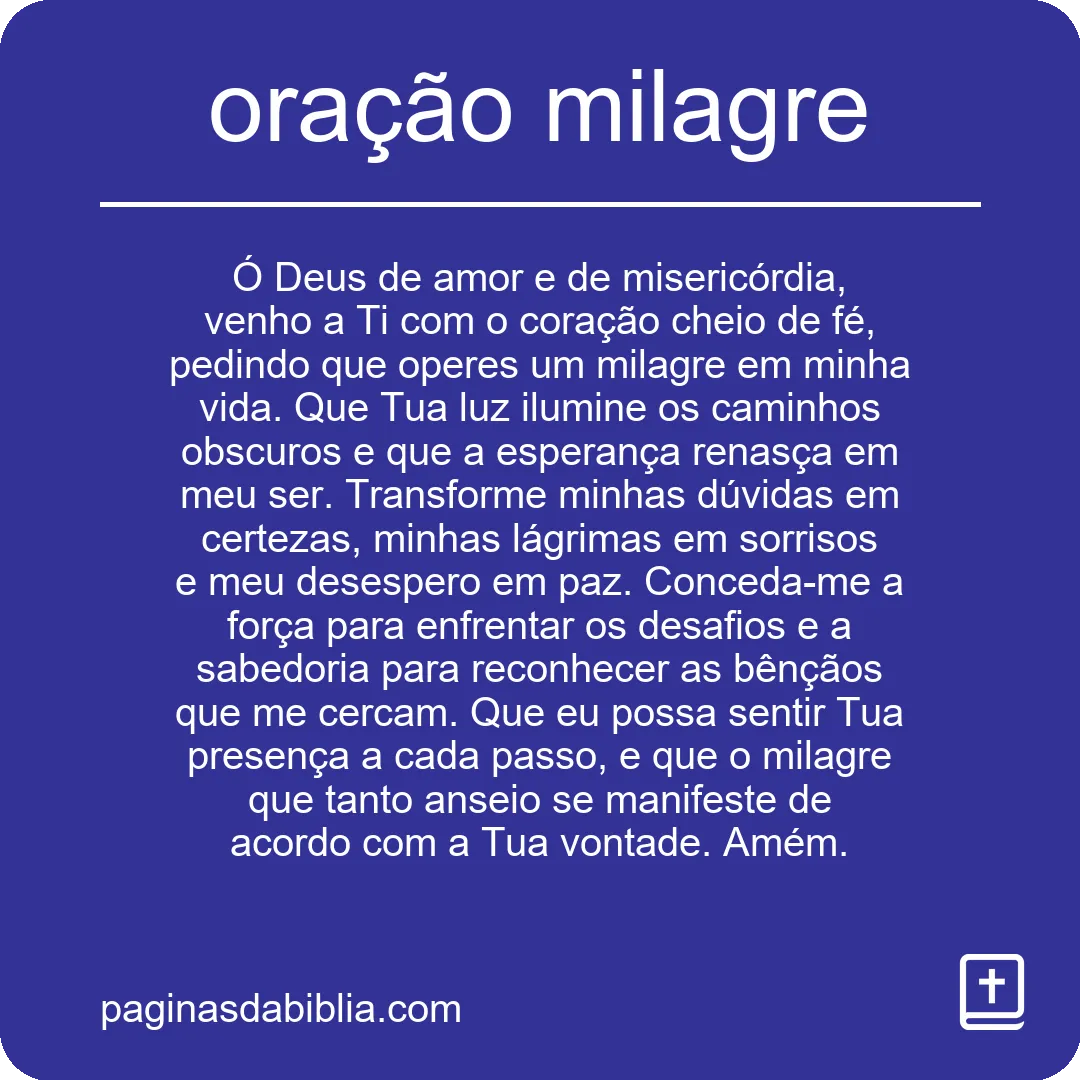 oração milagre