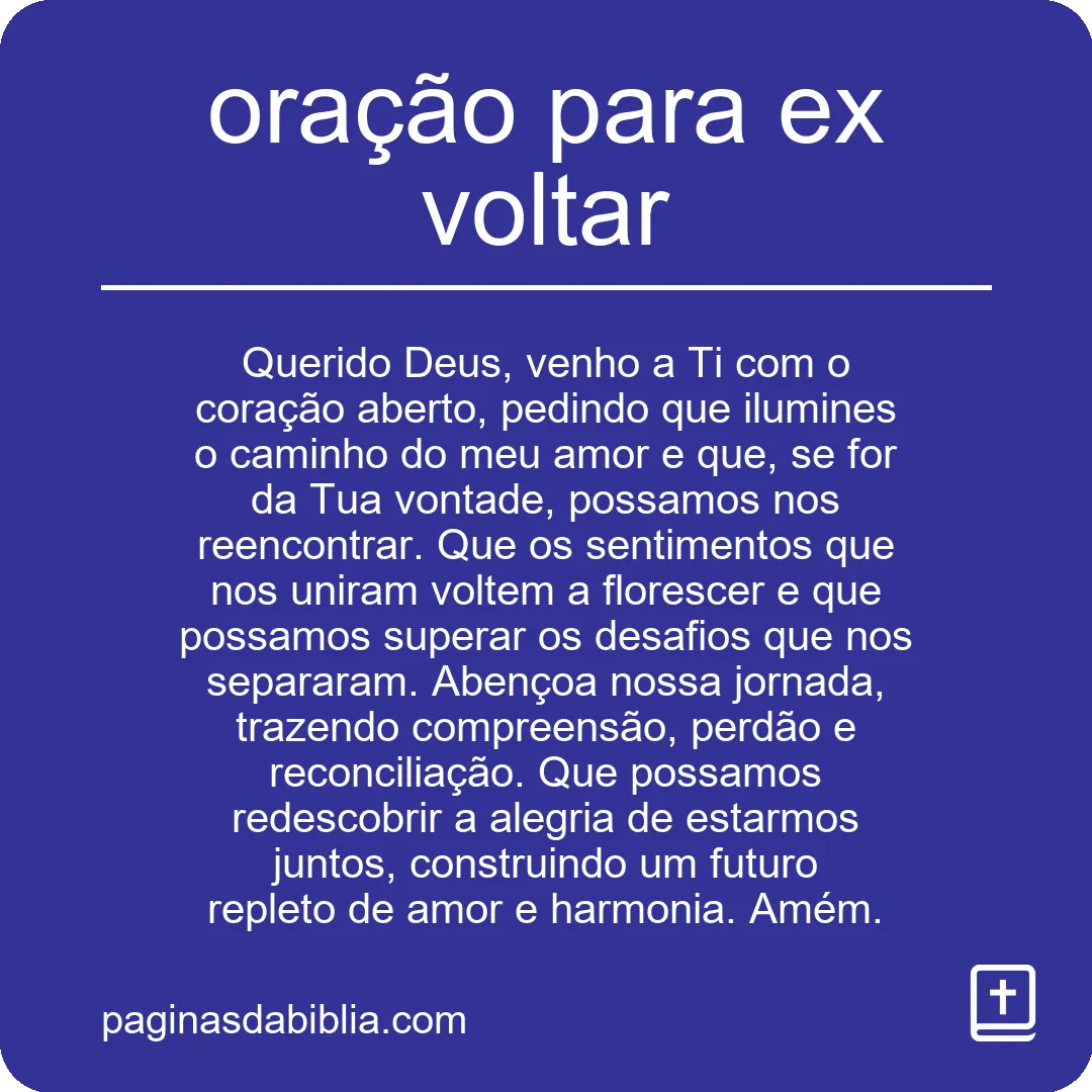 oração para ex voltar