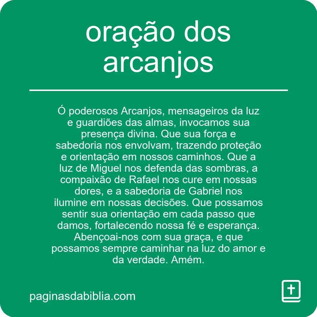 oração dos arcanjos