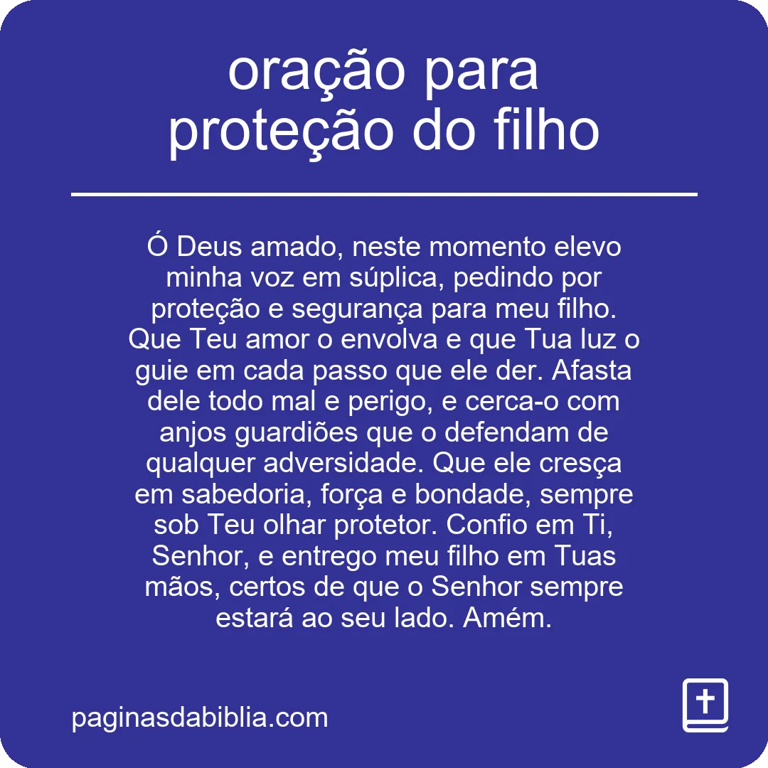 oração para proteção do filho