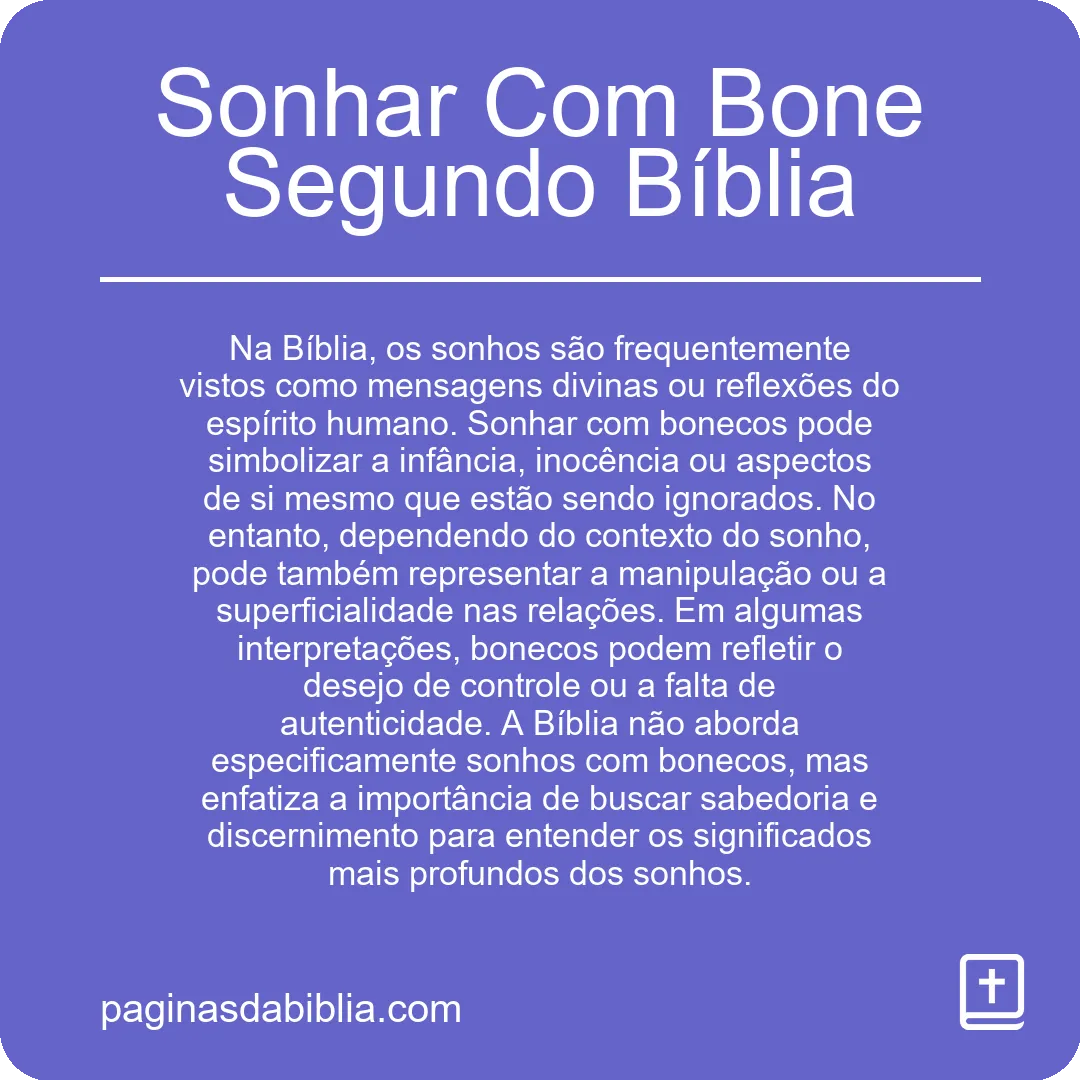 Sonhar Com Bone Segundo Bíblia