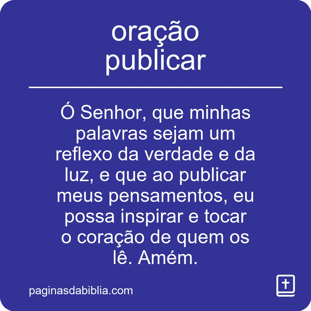 oração publicar