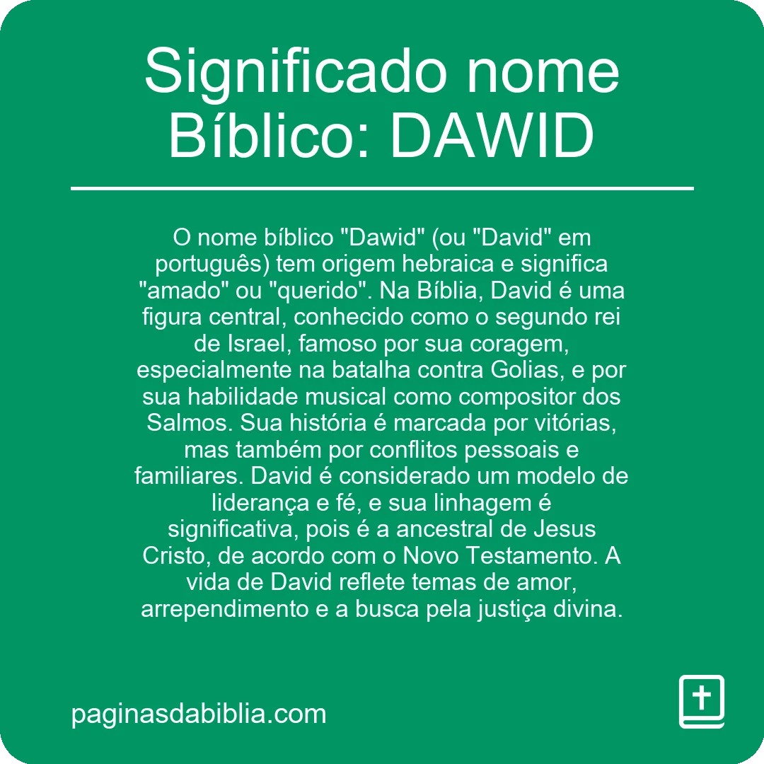 Significado nome Bíblico: DAWID