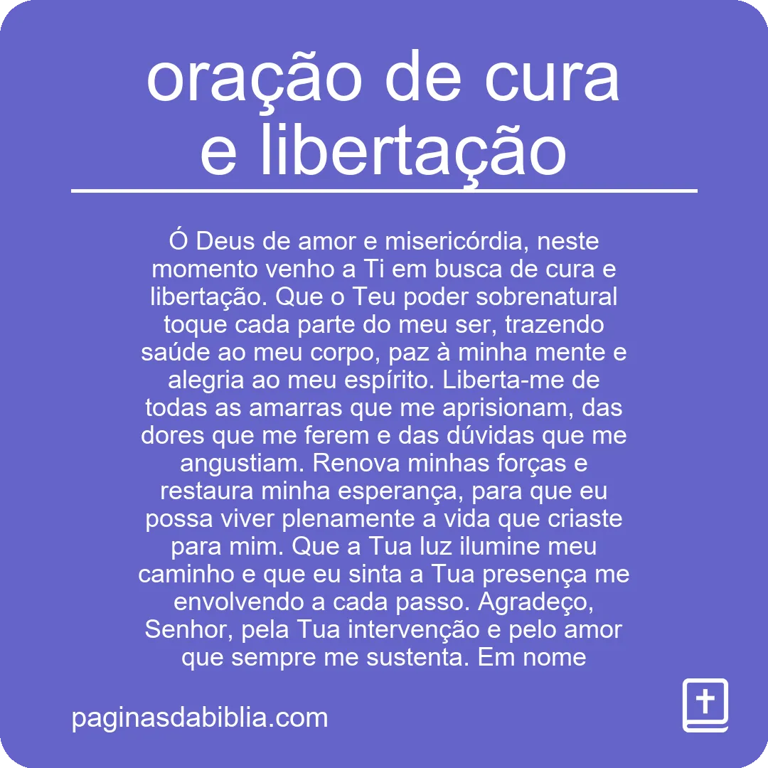 oração de cura e libertação