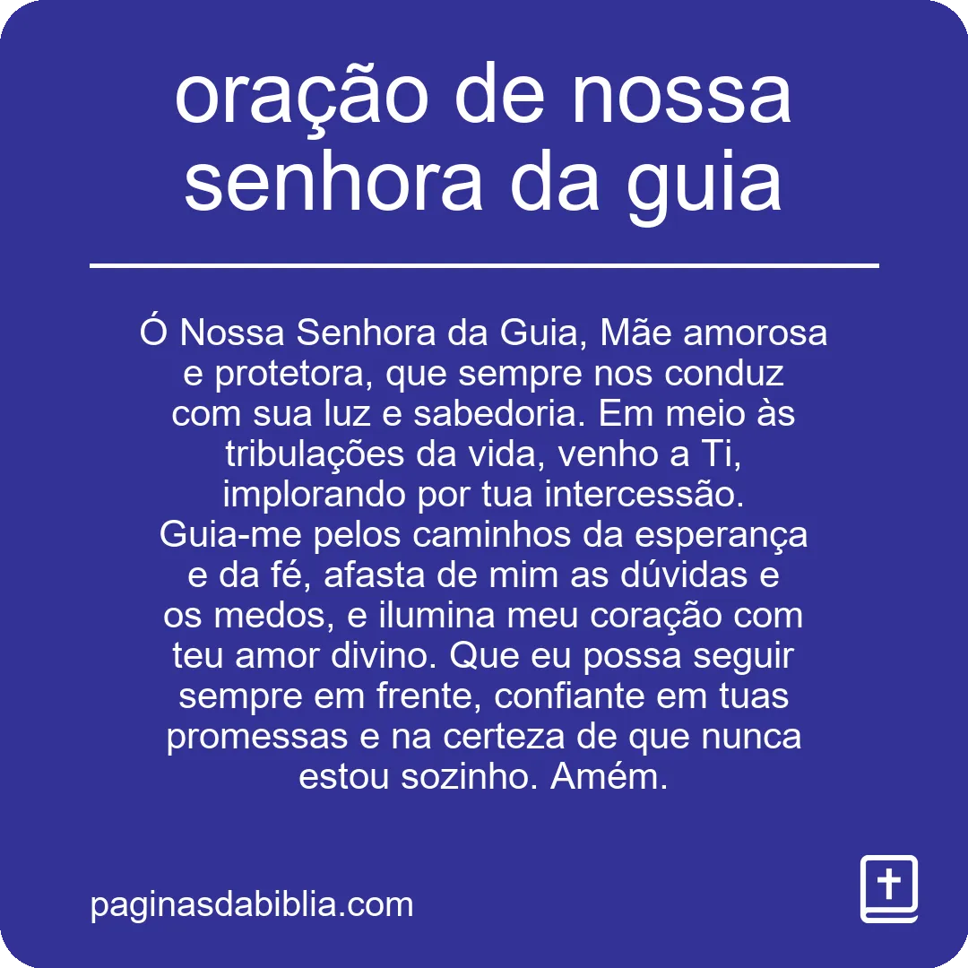 oração de nossa senhora da guia