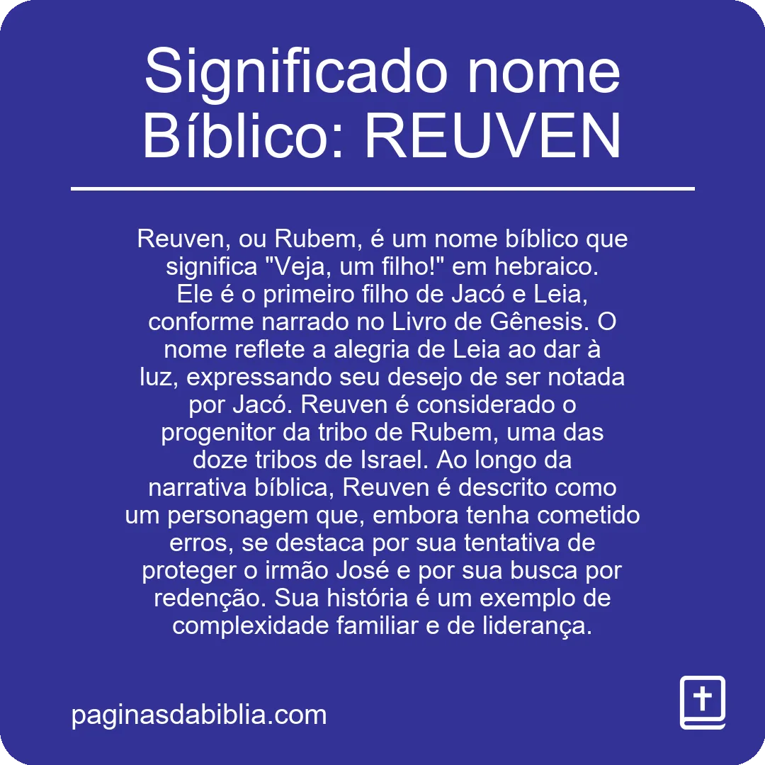 Significado nome Bíblico: REUVEN