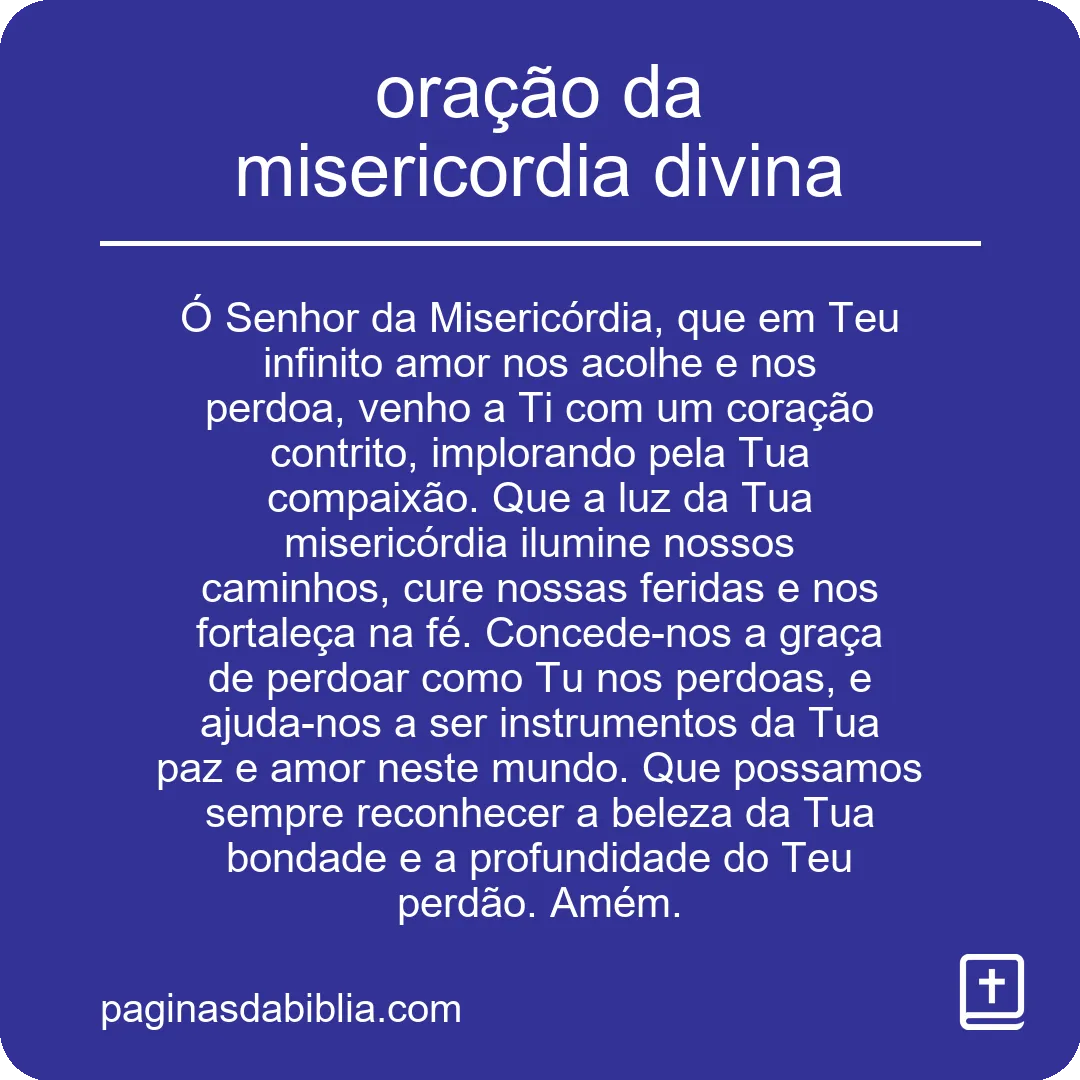 oração da misericordia divina