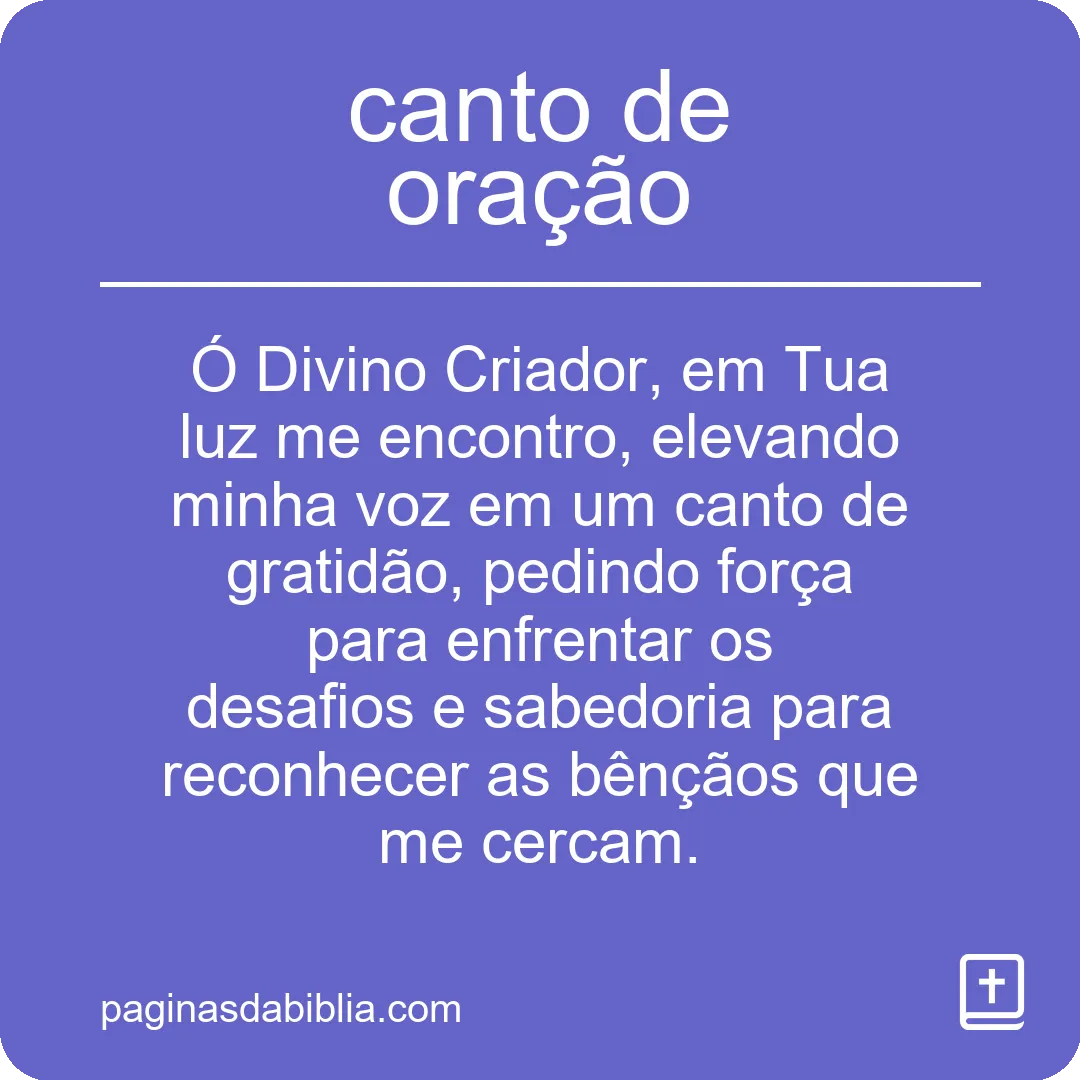 canto de oração