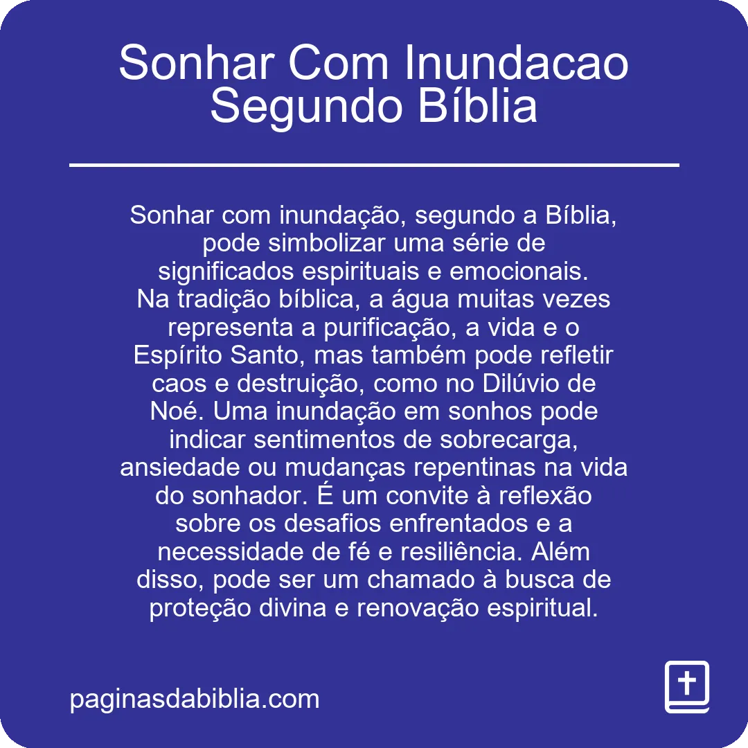 Sonhar Com Inundacao Segundo Bíblia