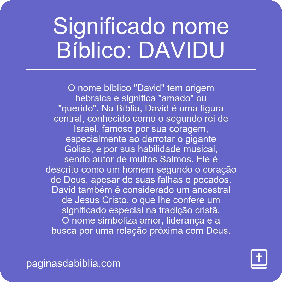 Significado nome Bíblico: DAVIDU