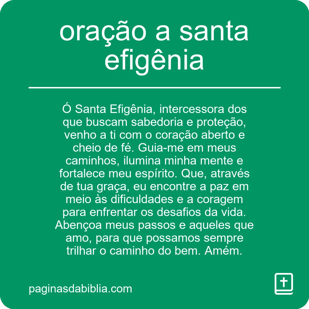 oração a santa efigênia