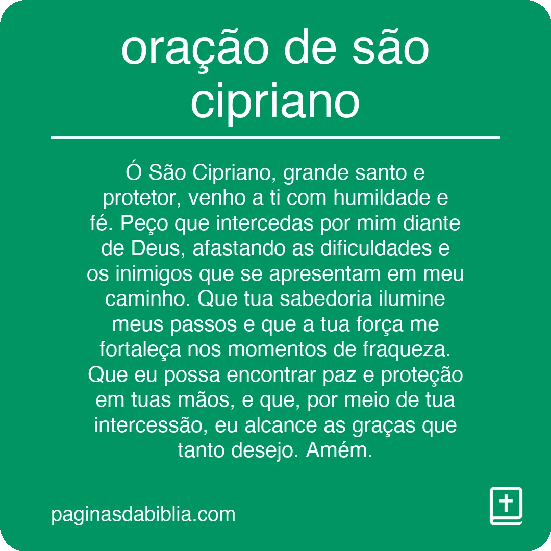 oração de são cipriano