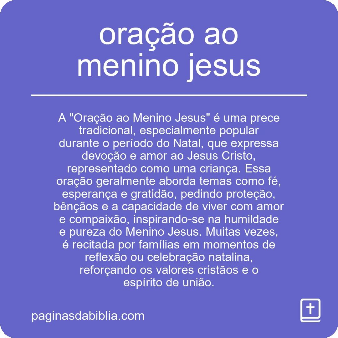 oração ao menino jesus