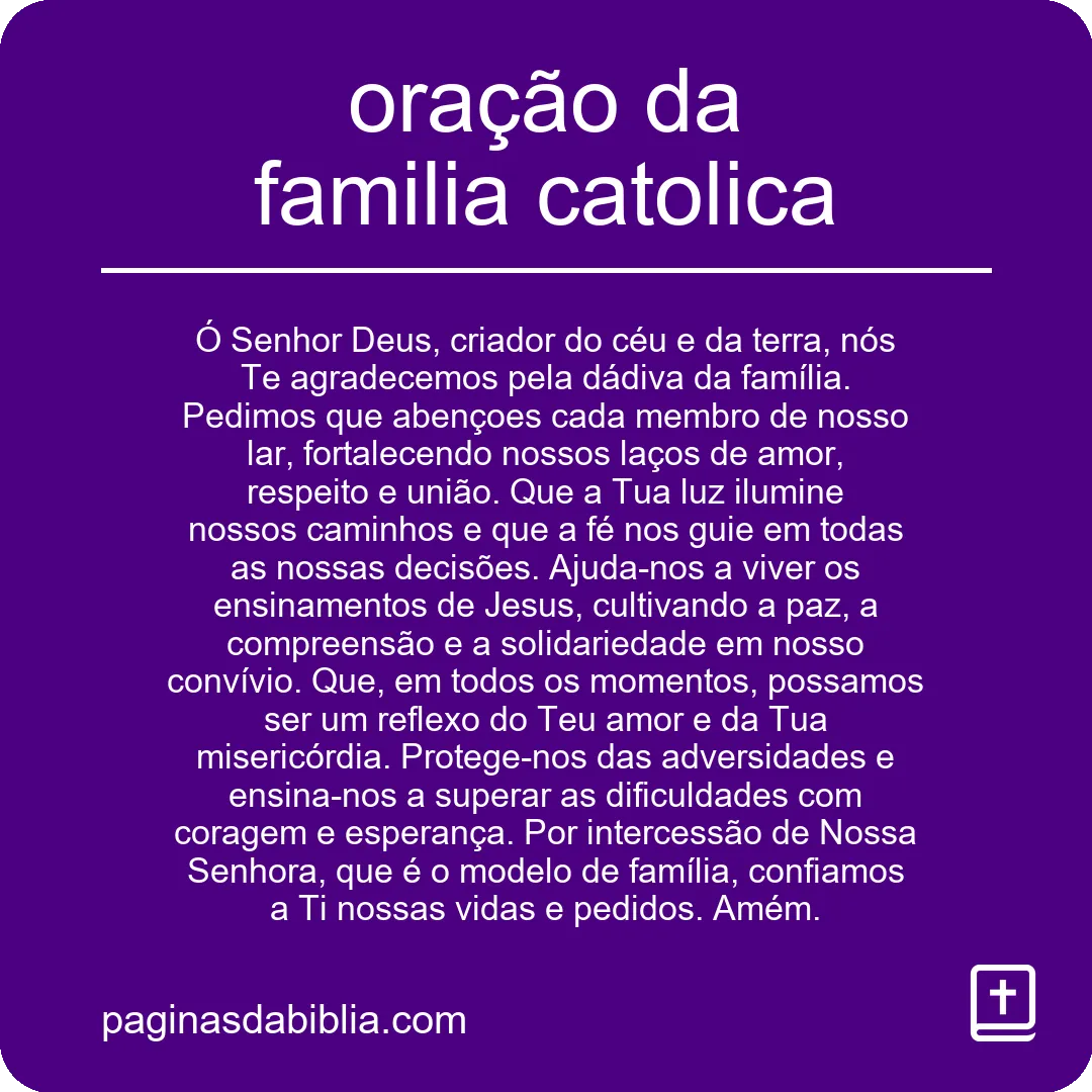 oração da familia catolica