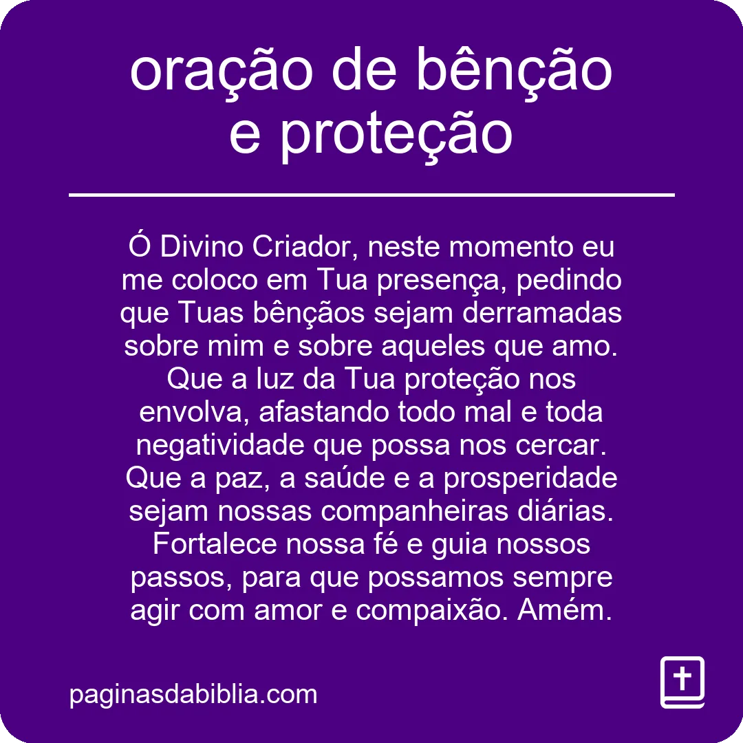 oração de bênção e proteção