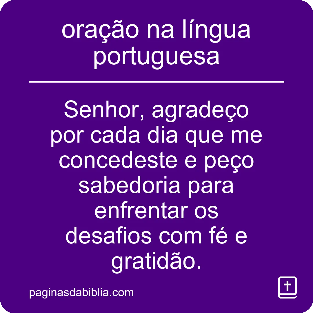 oração na língua portuguesa