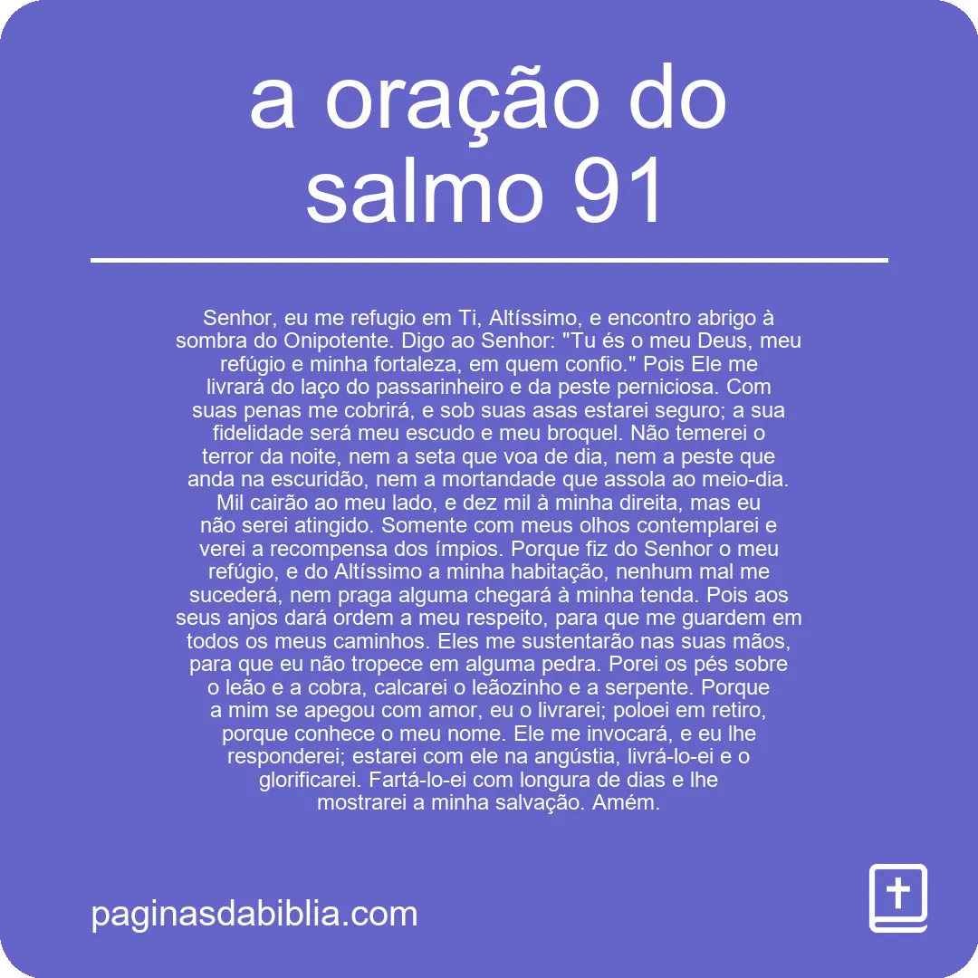 a oração do salmo 91