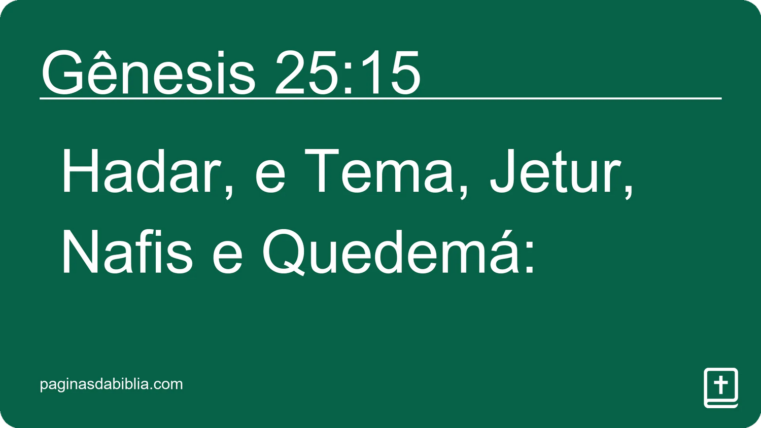 Gênesis 25:15