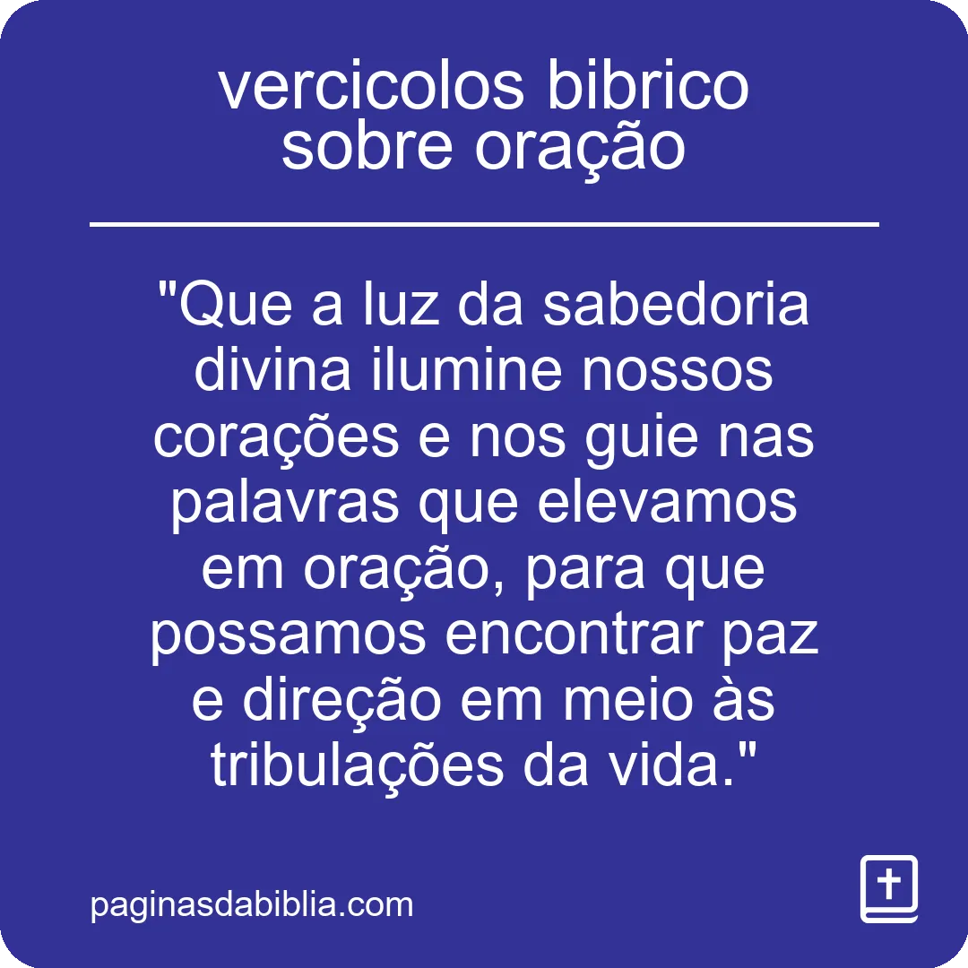 vercicolos bibrico sobre oração