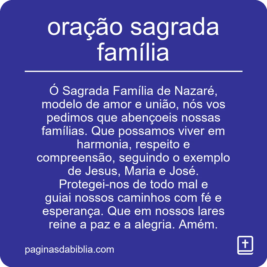 oração sagrada família