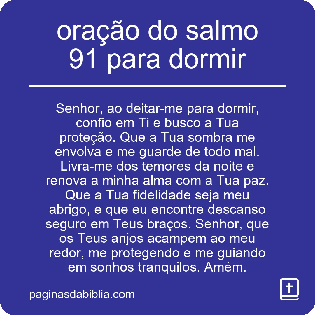 oração do salmo 91 para dormir