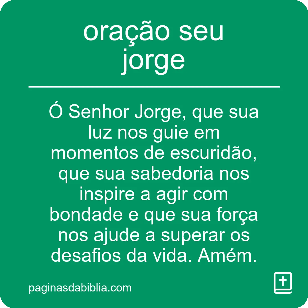 oração seu jorge