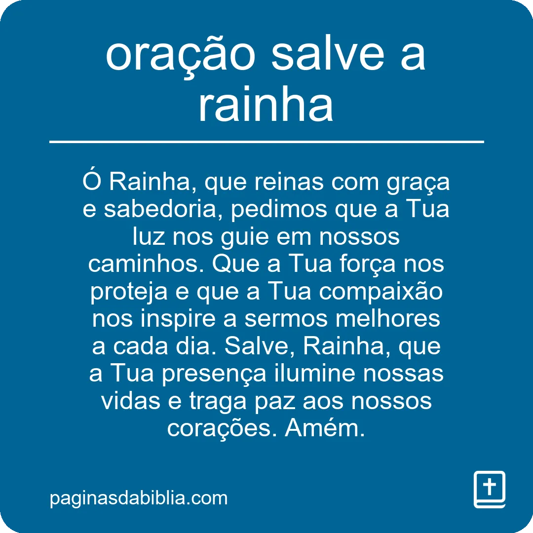 oração salve a rainha