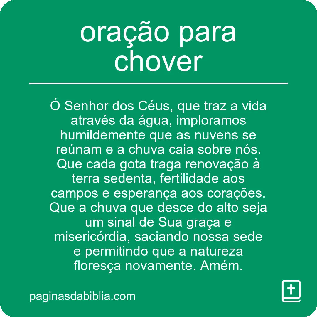 oração para chover