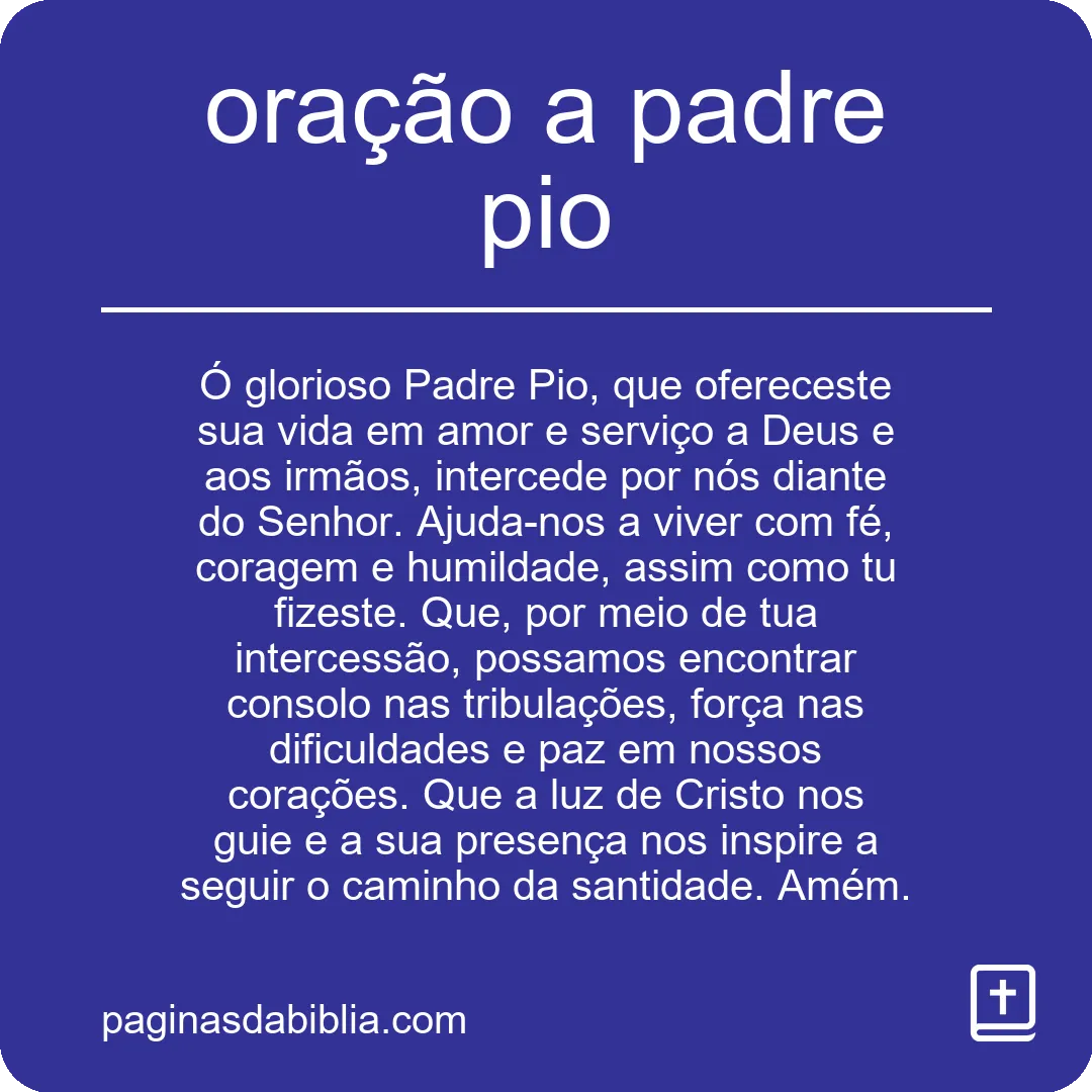 oração a padre pio