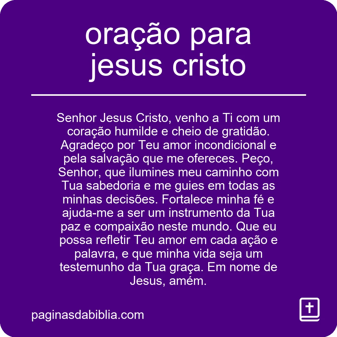 oração para jesus cristo