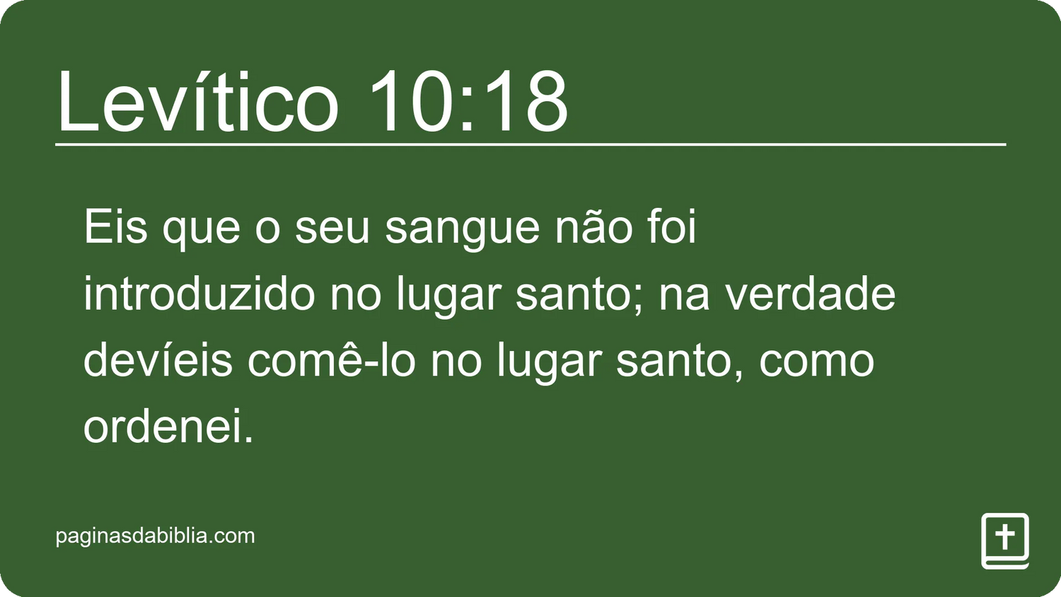 Levítico 10:18