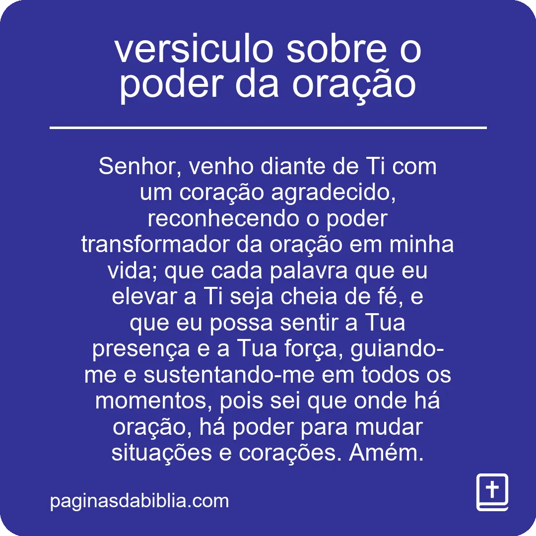 versiculo sobre o poder da oração