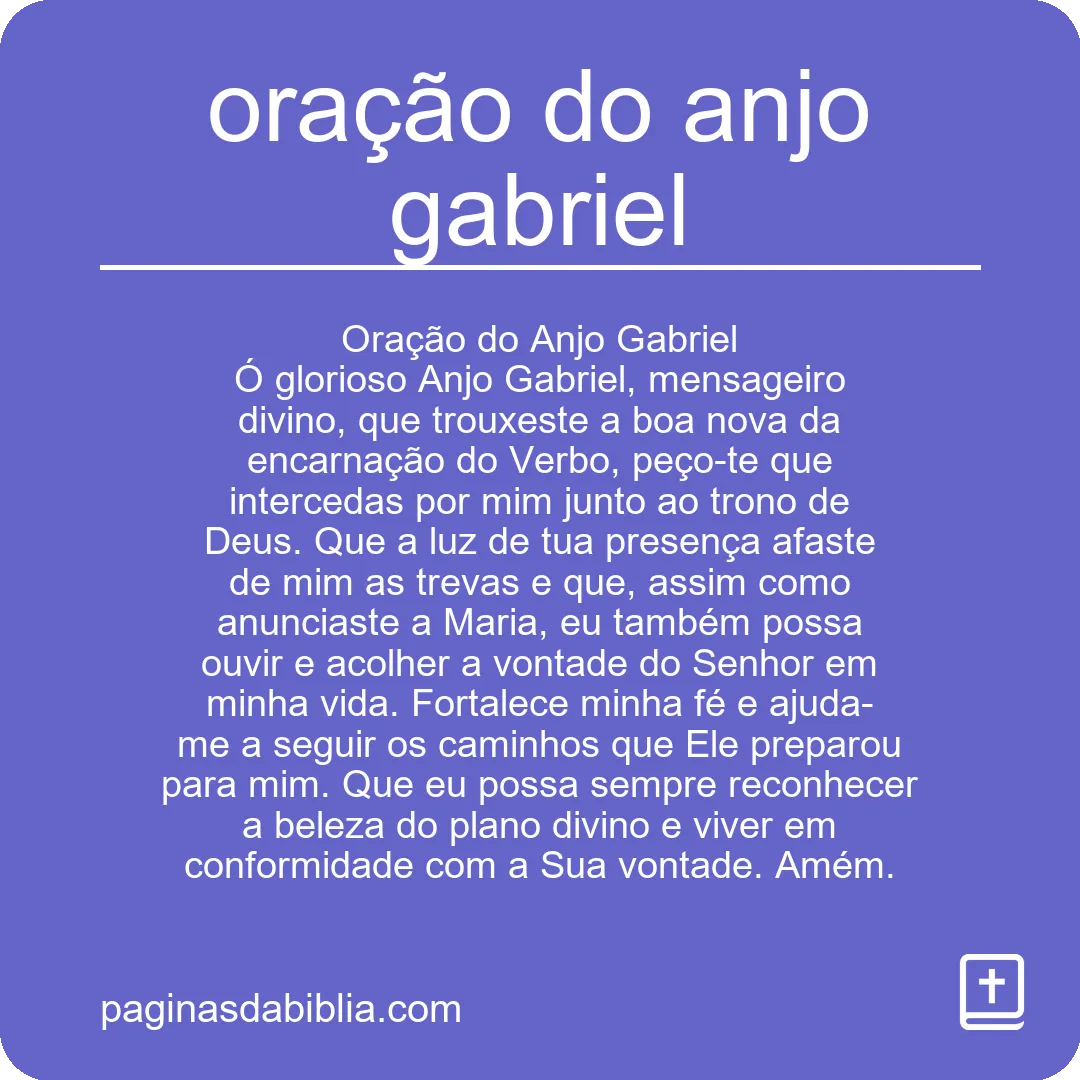 oração do anjo gabriel