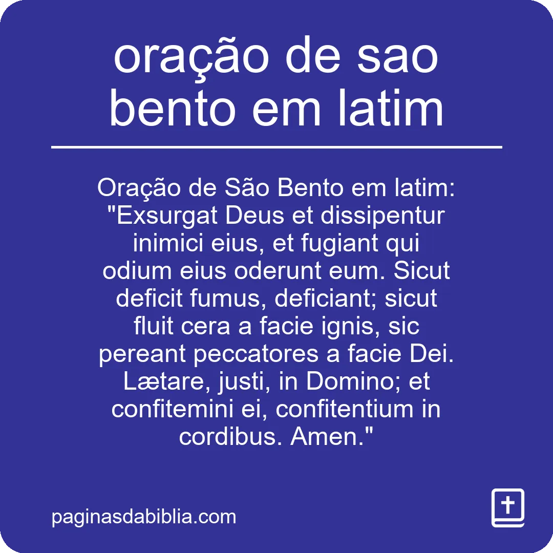 oração de sao bento em latim