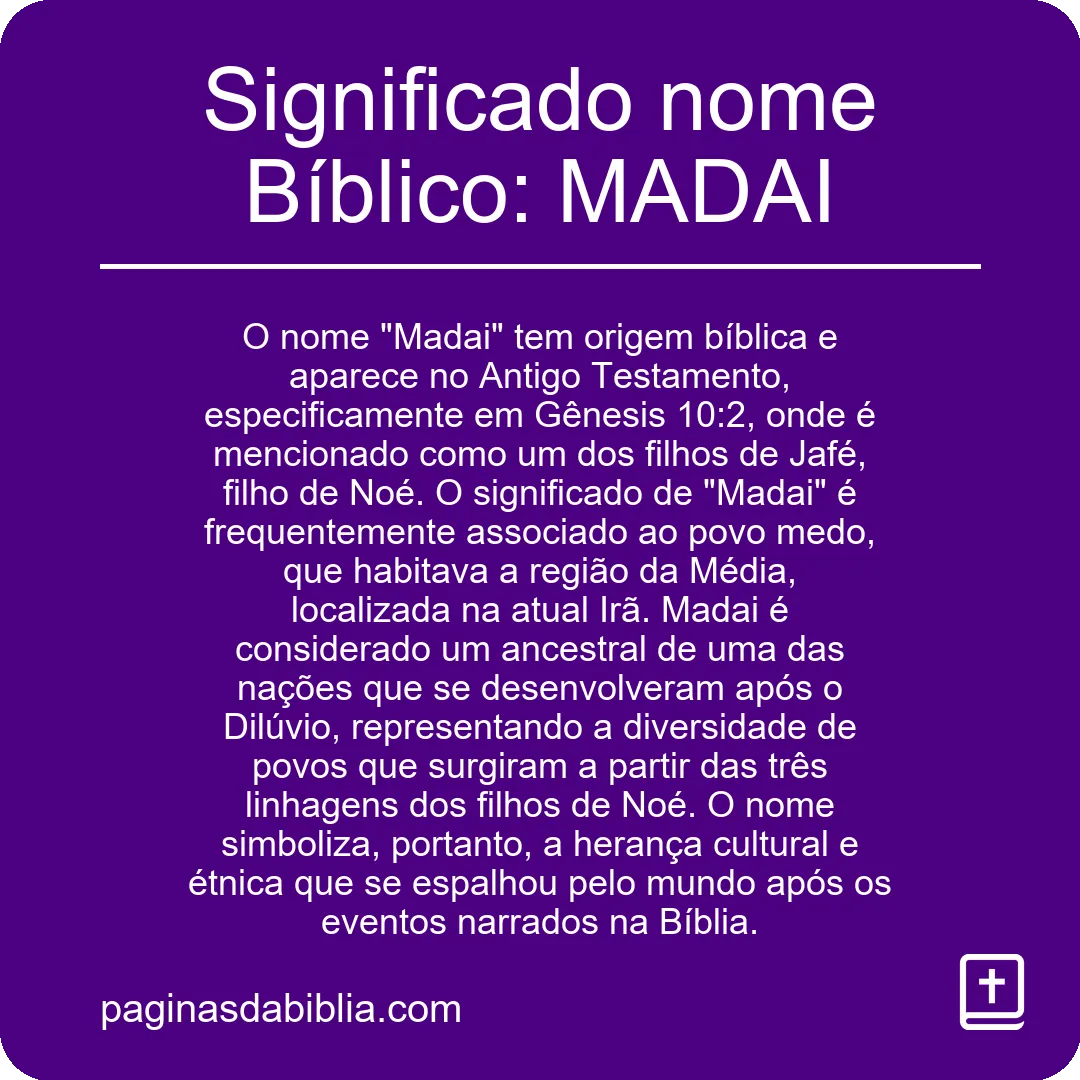 Significado nome Bíblico: MADAI