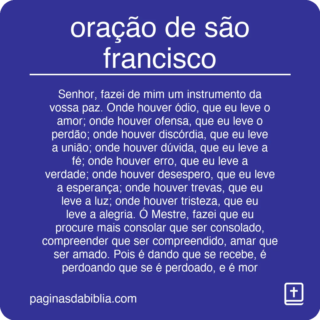 oração de são francisco