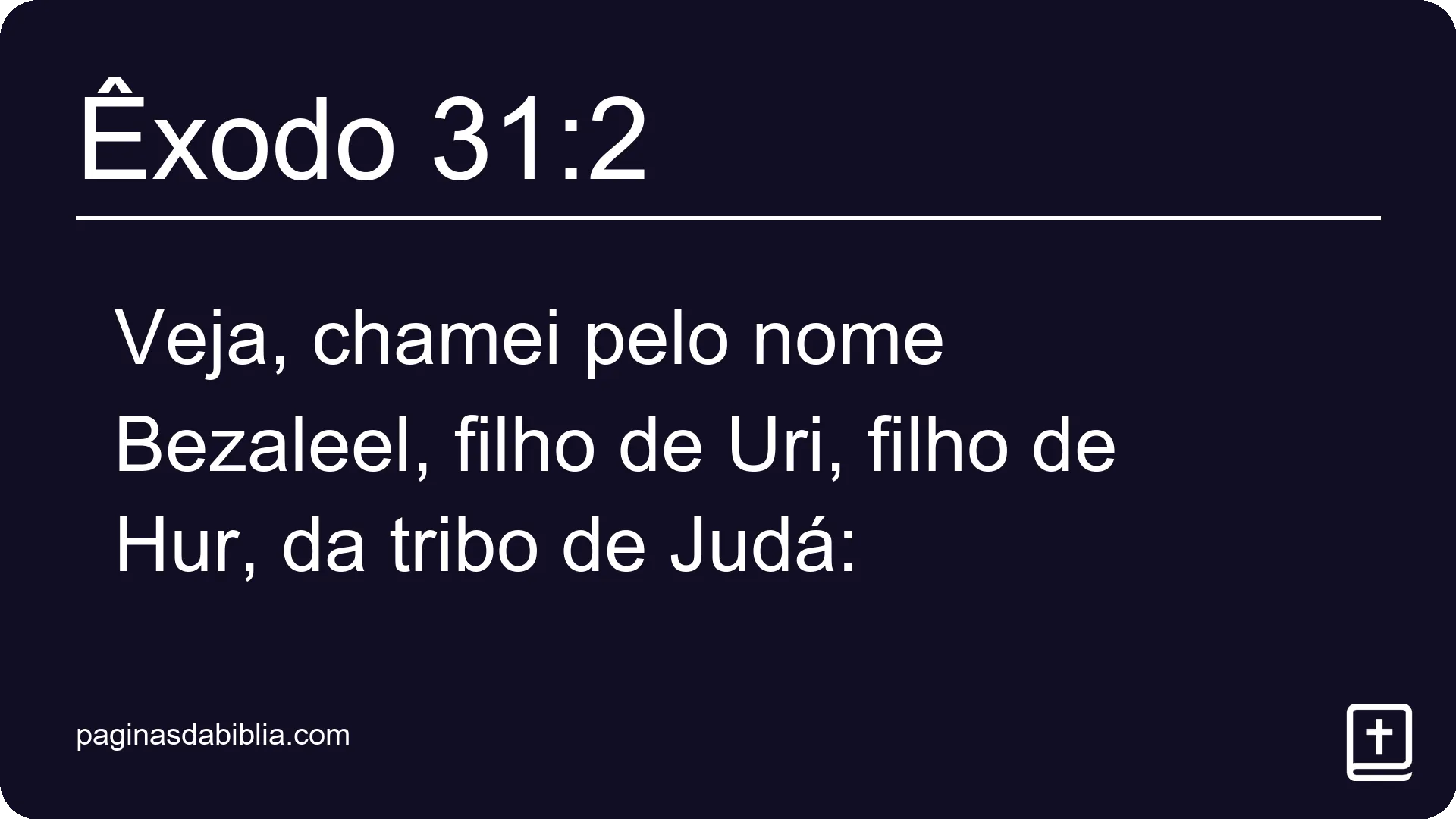 Êxodo 31:2