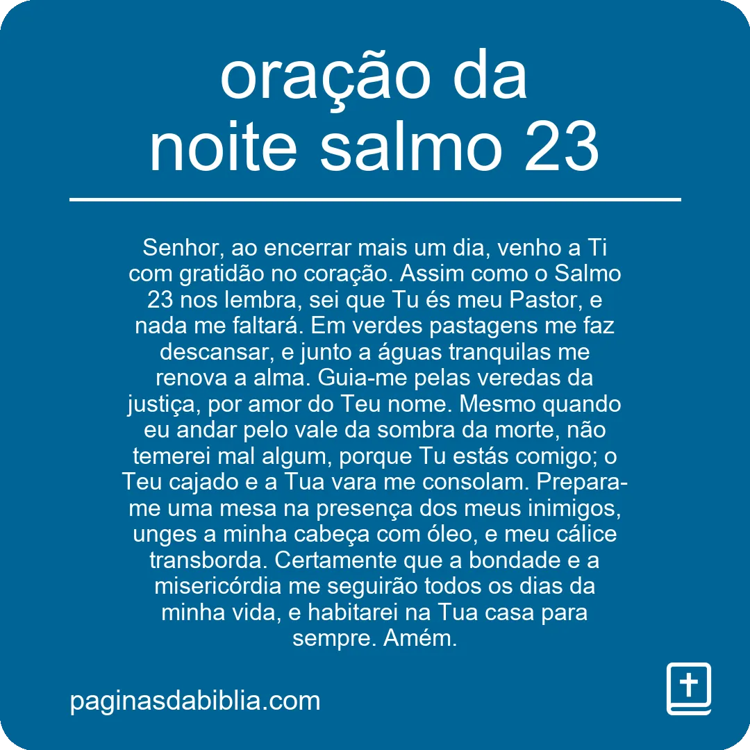 oração da noite salmo 23