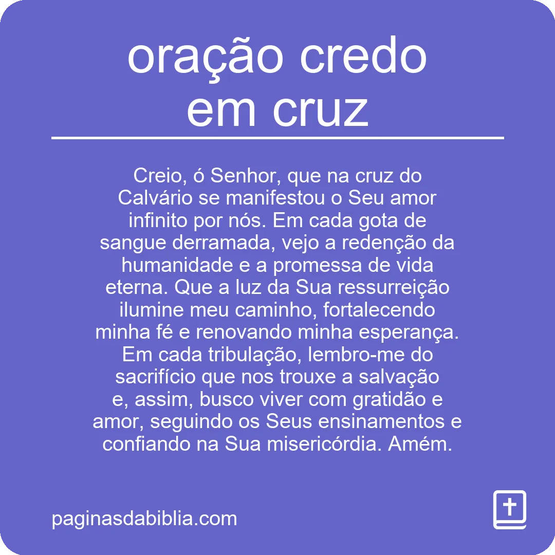 oração credo em cruz