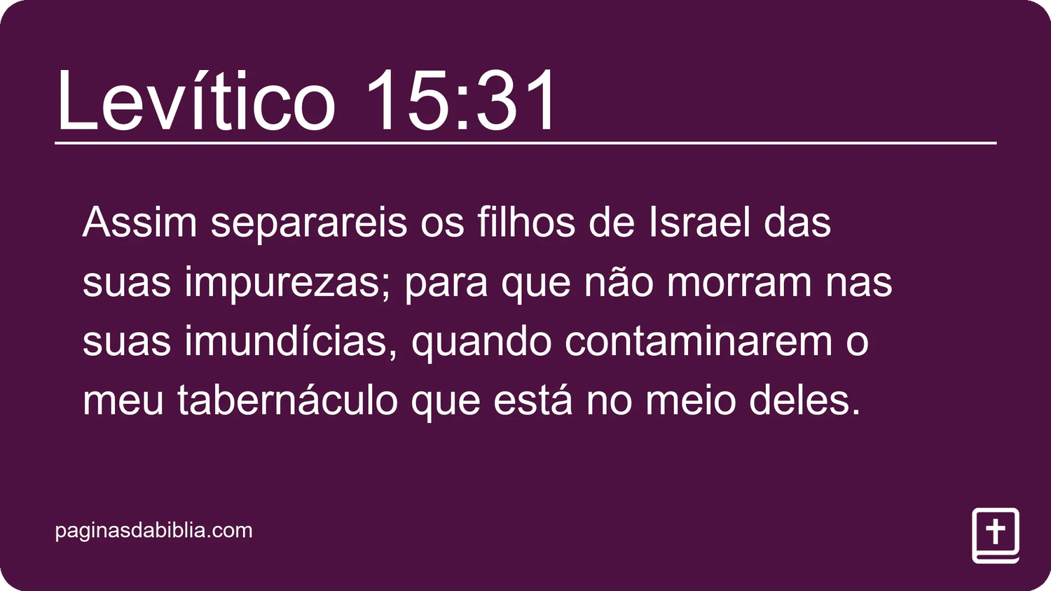 Levítico 15:31