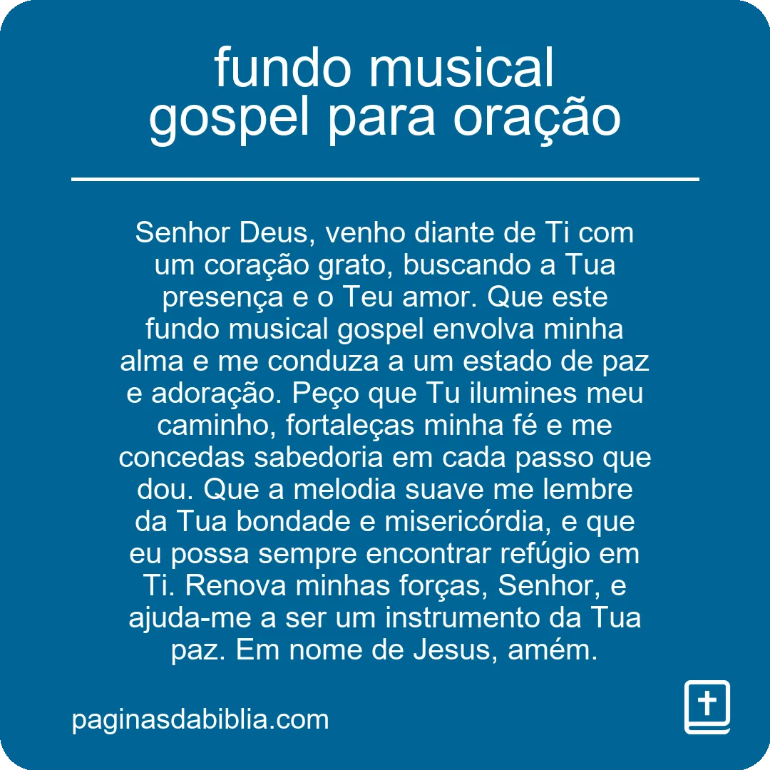 fundo musical gospel para oração